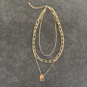 Chic Gold Layered Necklace Set